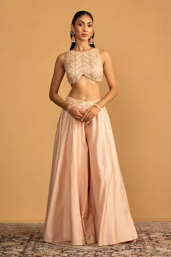 Peach sharara set