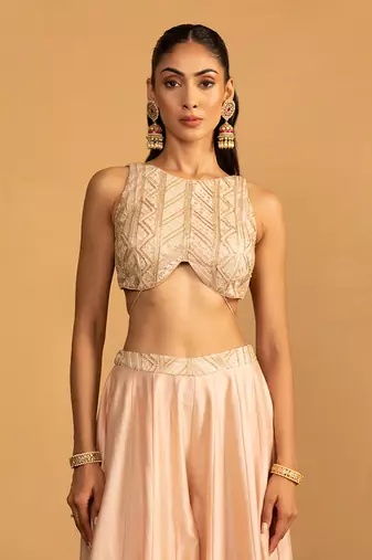 Peach sharara set