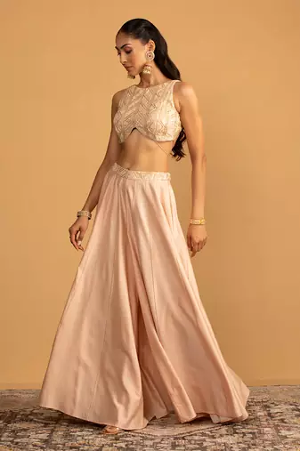Peach sharara set
