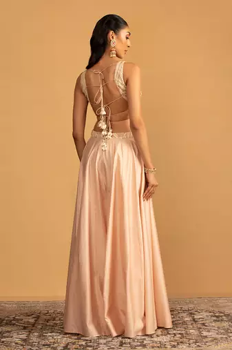 Peach sharara set