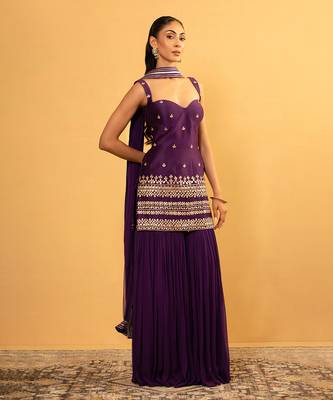Purple sharara set 1