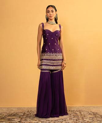 Purple sharara set 2