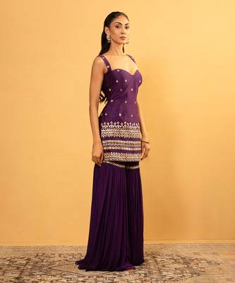 Purple sharara set 3