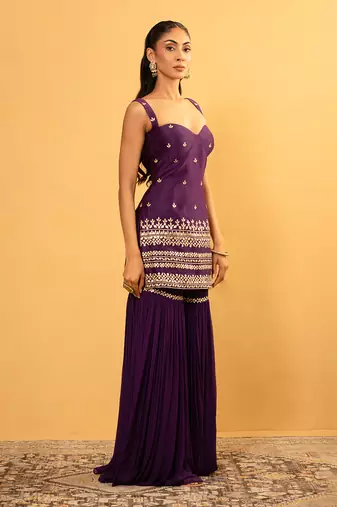 Purple sharara set