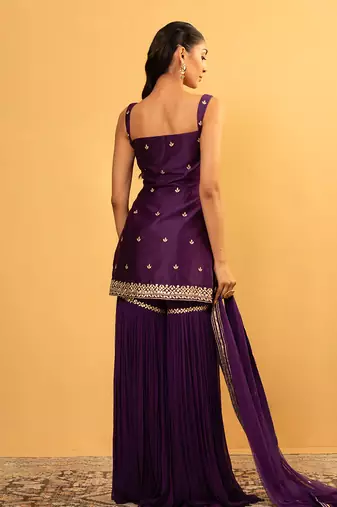 Purple sharara set