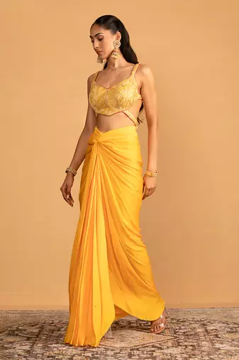 Yellow dhoti set