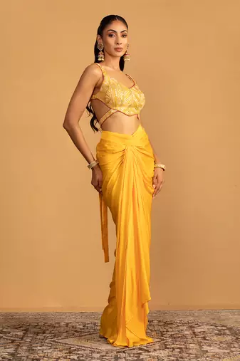 Yellow dhoti set