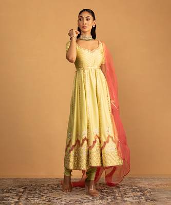 Mint green anarkali set 1
