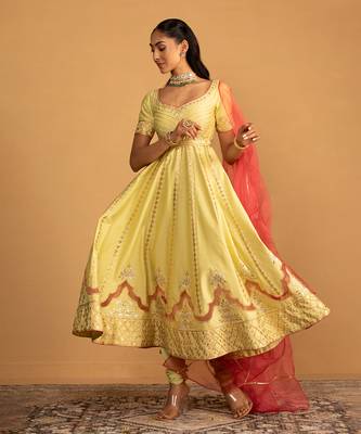 Mint green anarkali set 2