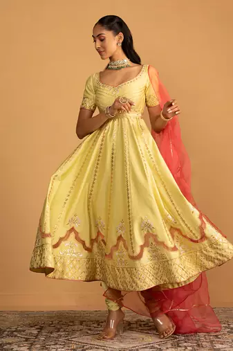 Mint green anarkali set