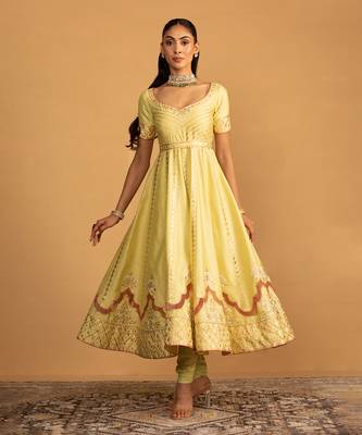 Mint green anarkali set 3