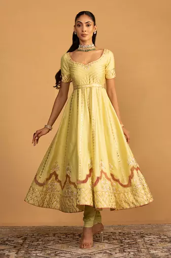 Mint green anarkali set