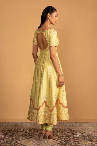 Mint green anarkali set