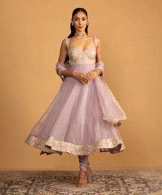 Lilac anarkali set 1