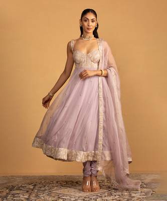 Lilac anarkali set 2
