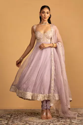 Lilac anarkali set