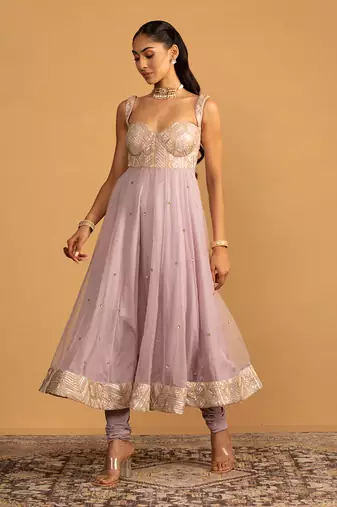 Lilac anarkali set