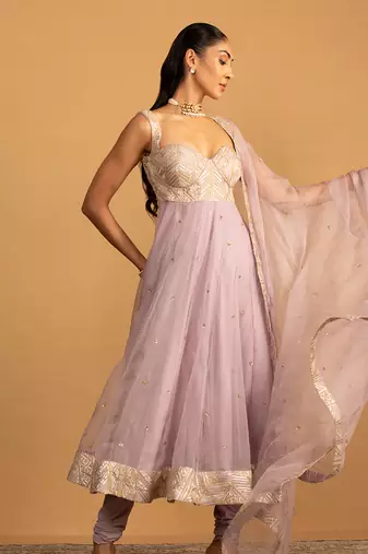 Lilac anarkali set