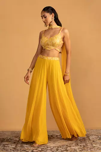 Yellow palazzo set