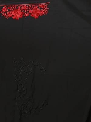 Black embroidered georgette saree with blouse 3