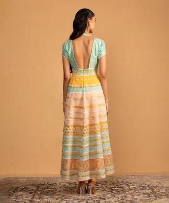 Aqua multicolour anarkali set 5