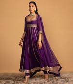 Purple anarkali set