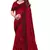 Maroon embroidered georgette saree with blouse