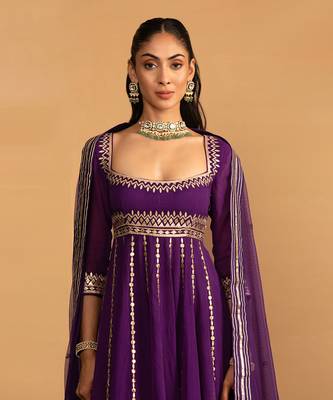 Purple anarkali set 2