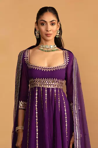 Purple anarkali set