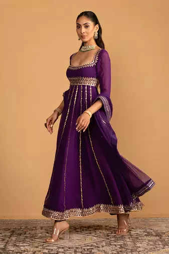 Purple anarkali set