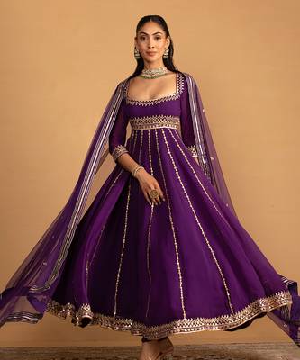 Purple anarkali set 4