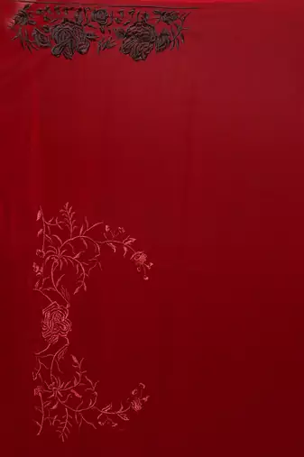 Maroon embroidered georgette saree with blouse