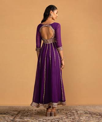 Purple anarkali set 5