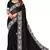 Black embroidered georgette saree with blouse