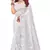 White embroidered georgette saree with blouse
