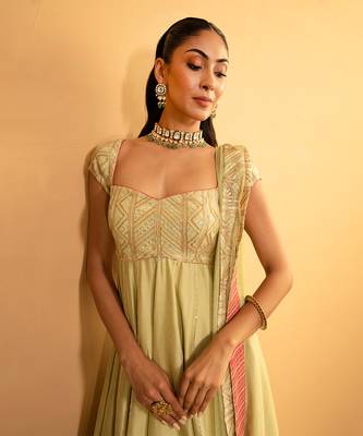 Bottle gourd anarkali set 4