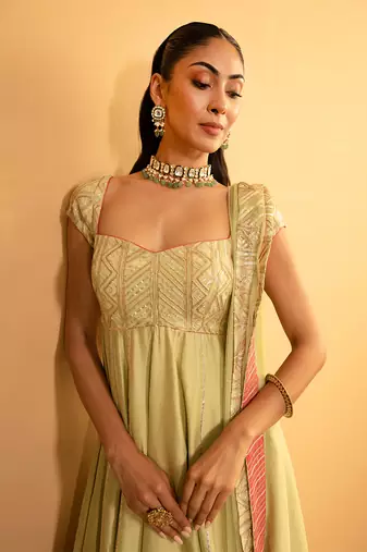 Bottle gourd anarkali set