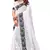 White embroidered georgette saree with blouse