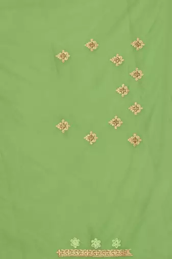 Green embroidered net saree with blouse