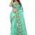 Turquoise embroidered net saree with blouse