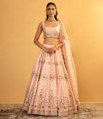 PINK CHANDERI LEHENGA SET