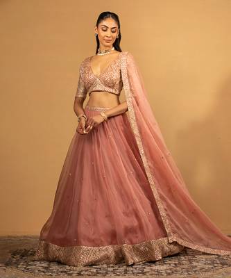 ONION PINK GEORGETTE LEHENGA SET 2