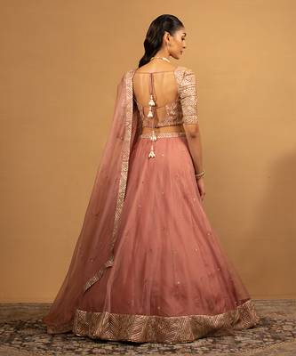 ONION PINK GEORGETTE LEHENGA SET 4