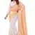 Light yellow embroidered georgette saree with blouse