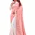 Peach embroidered georgette saree with blouse