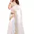 White embroidered art silk saree with blouse