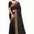 Black embroidered art silk saree with blouse