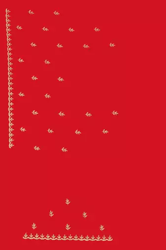 Red embroidered art silk saree with blouse