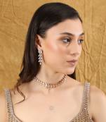 Gold plated kundan necklace set