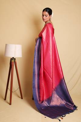 Ethnic Motifs Woven Design  Silk Saree with blouse 1